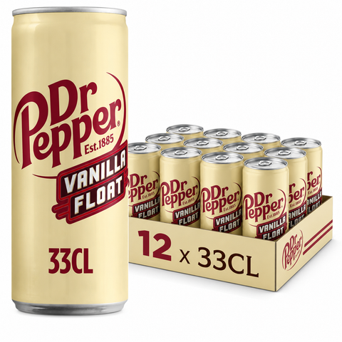 Dr. Pepper Vanilla Float Blik 33cl - Tray 12 stuks