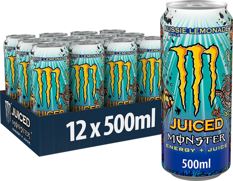 monster energy aussie lemonade 12 x 500ml tray pl import