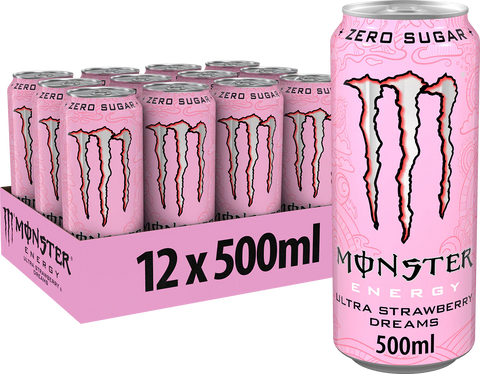 monster energy ultra strawberry dreams 12 x 500ml tray energiedrank