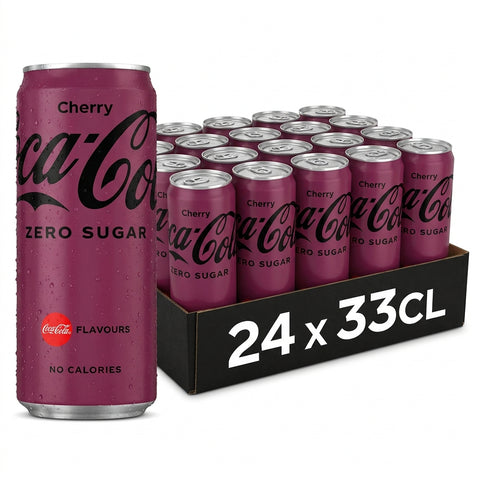 Coca Cola Zero Cherry Blik 33cl - Tray 24 stuks