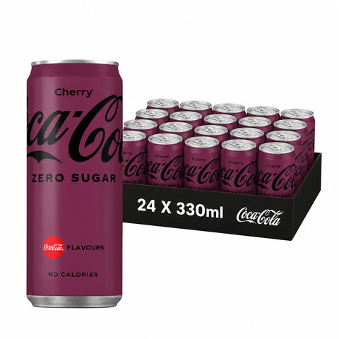 Coca Cola Zero Cherry Blik 33cl - Tray 24 stuks