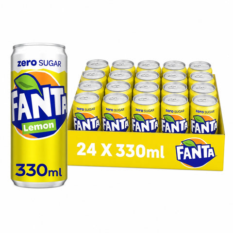 Fanta Lemon Zero Blik 33cl - Tray 24 stuks