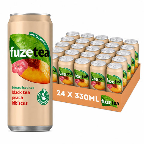 Fuze Tea Peach Hibiscus Blik 33cl - Tray 24 stuks